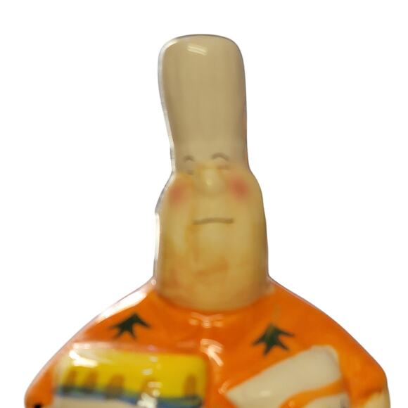Tracy Flickinger Masters of the Grill‎ Pepper Shaker Chips Chef BBQ Dad Ceramic - Picture 2 of 9